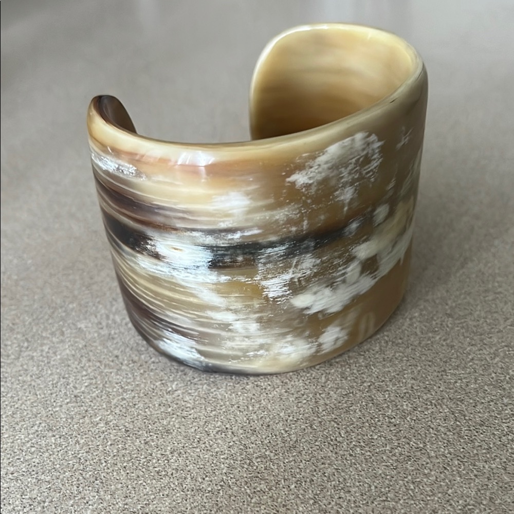 Brown and Cream Cuff Bracelet